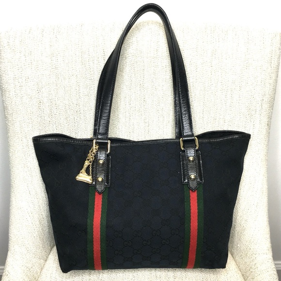 Authentic Gucci Sherry Line tote black monogram canvas - Picture 2 of 15